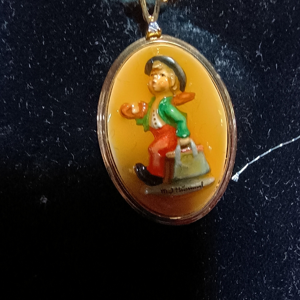 Goebel Collectors’ Club Hummel Necklace Sterling?